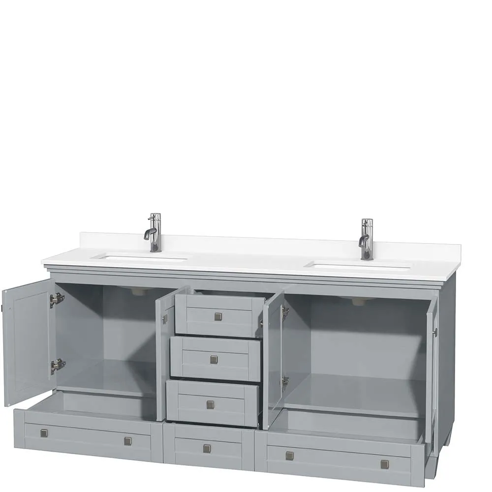 Acclaim 72 Inch Double Bathroom Vanity in Oyster Gray