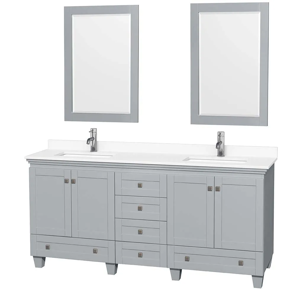 Acclaim 72 Inch Double Bathroom Vanity in Oyster Gray