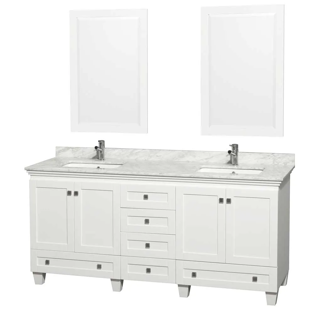 Acclaim 72 Inch Double Bathroom Vanity in White