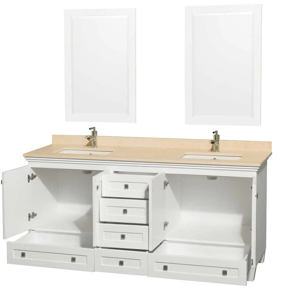 Acclaim 72 Inch Double Bathroom Vanity in White