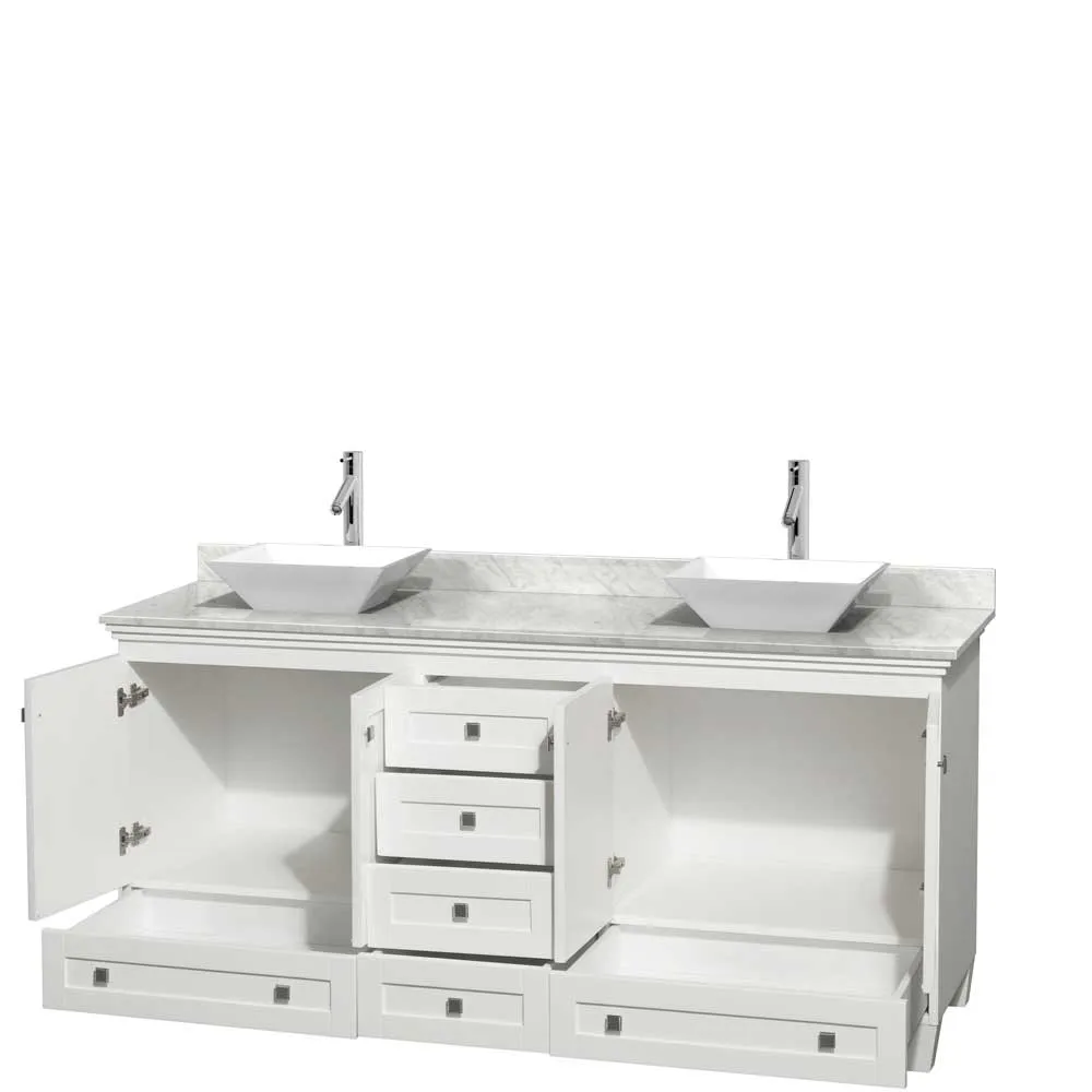 Acclaim 72 Inch Double Bathroom Vanity in White