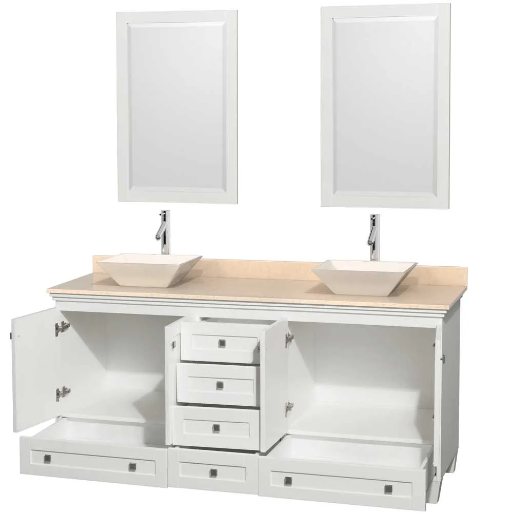 Acclaim 72 Inch Double Bathroom Vanity in White