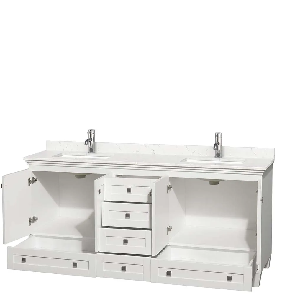 Acclaim 72 Inch Double Bathroom Vanity in White