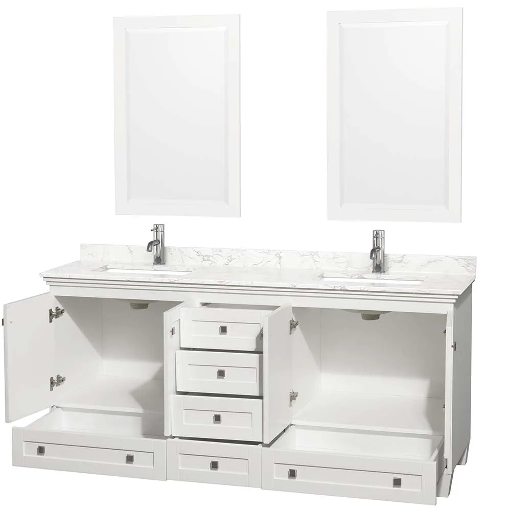 Acclaim 72 Inch Double Bathroom Vanity in White