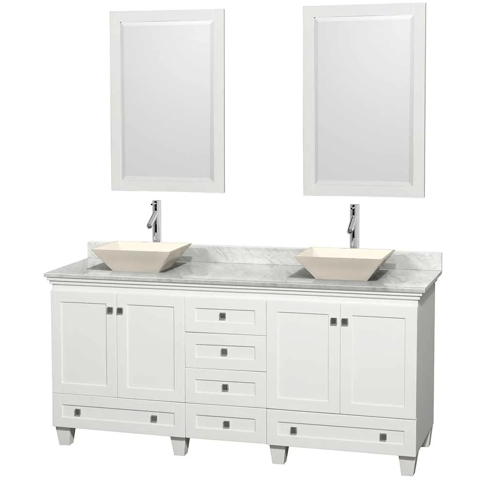Acclaim 72 Inch Double Bathroom Vanity in White