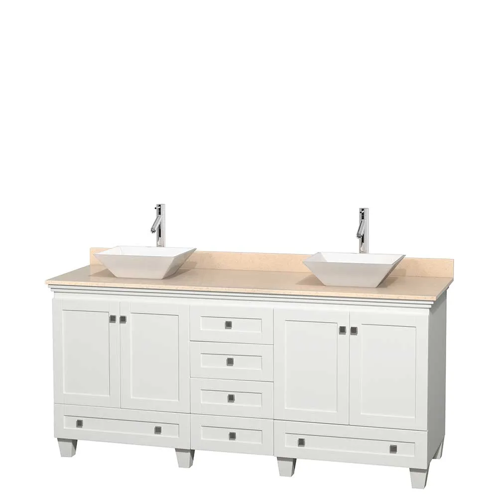 Acclaim 72 Inch Double Bathroom Vanity in White