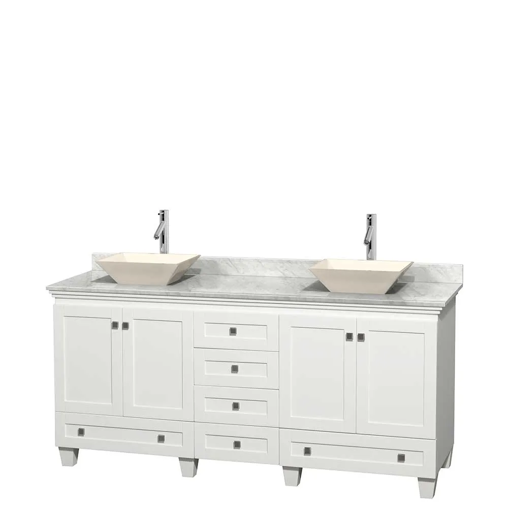 Acclaim 72 Inch Double Bathroom Vanity in White