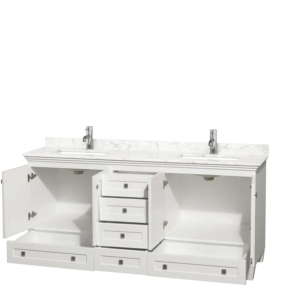 Acclaim 72 Inch Double Bathroom Vanity in White