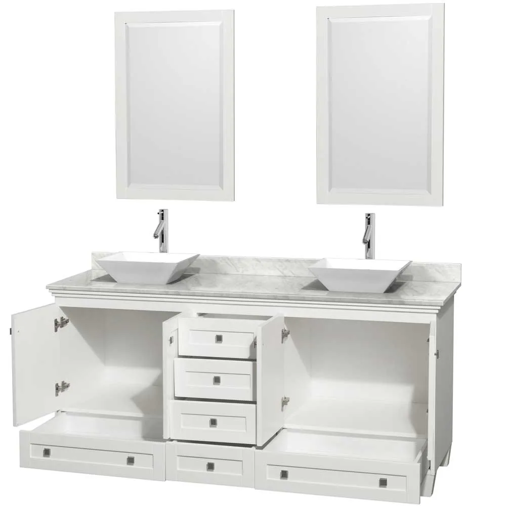 Acclaim 72 Inch Double Bathroom Vanity in White