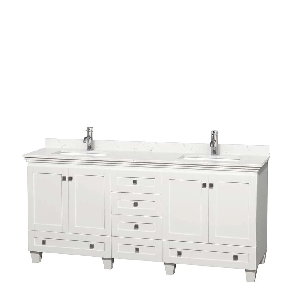 Acclaim 72 Inch Double Bathroom Vanity in White