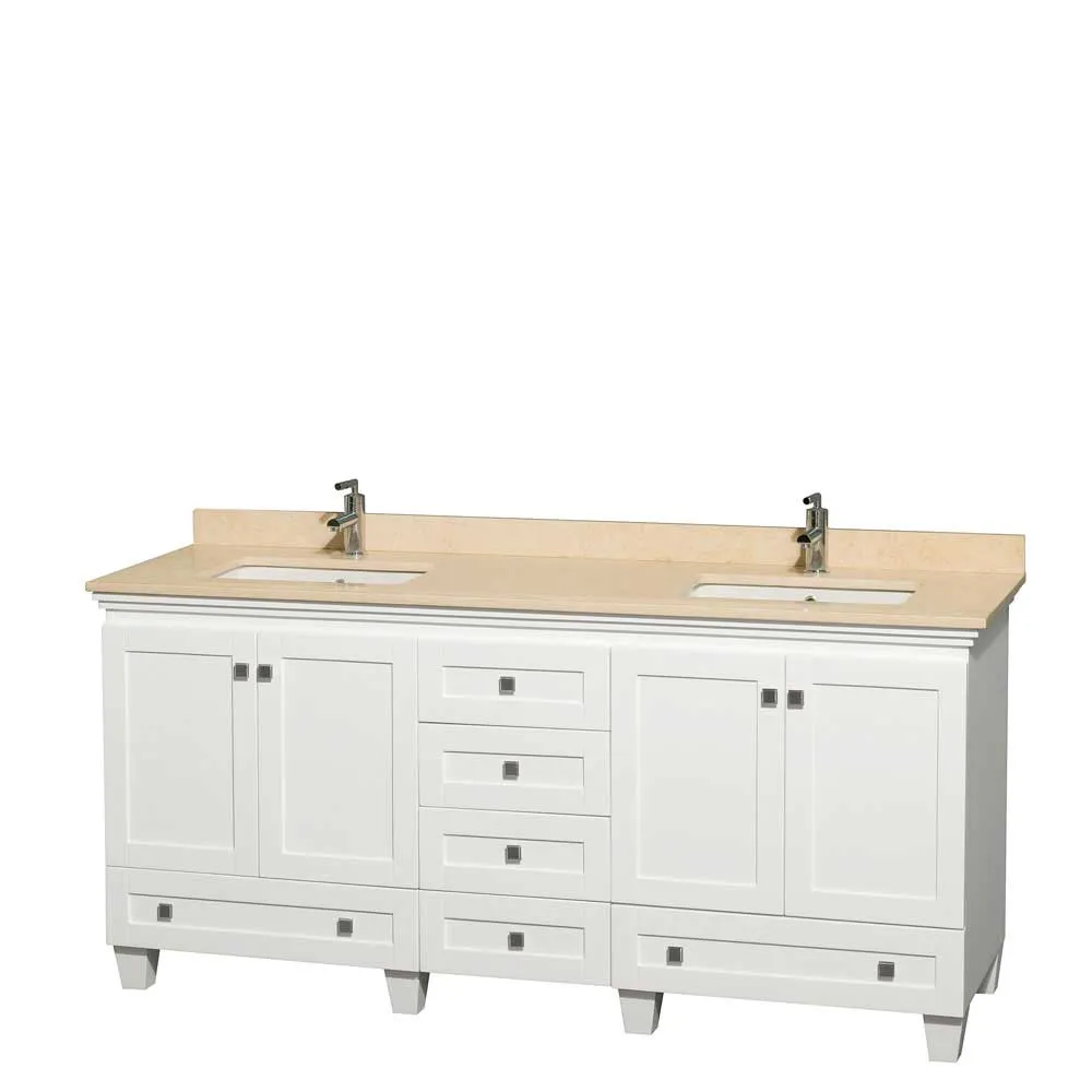 Acclaim 72 Inch Double Bathroom Vanity in White