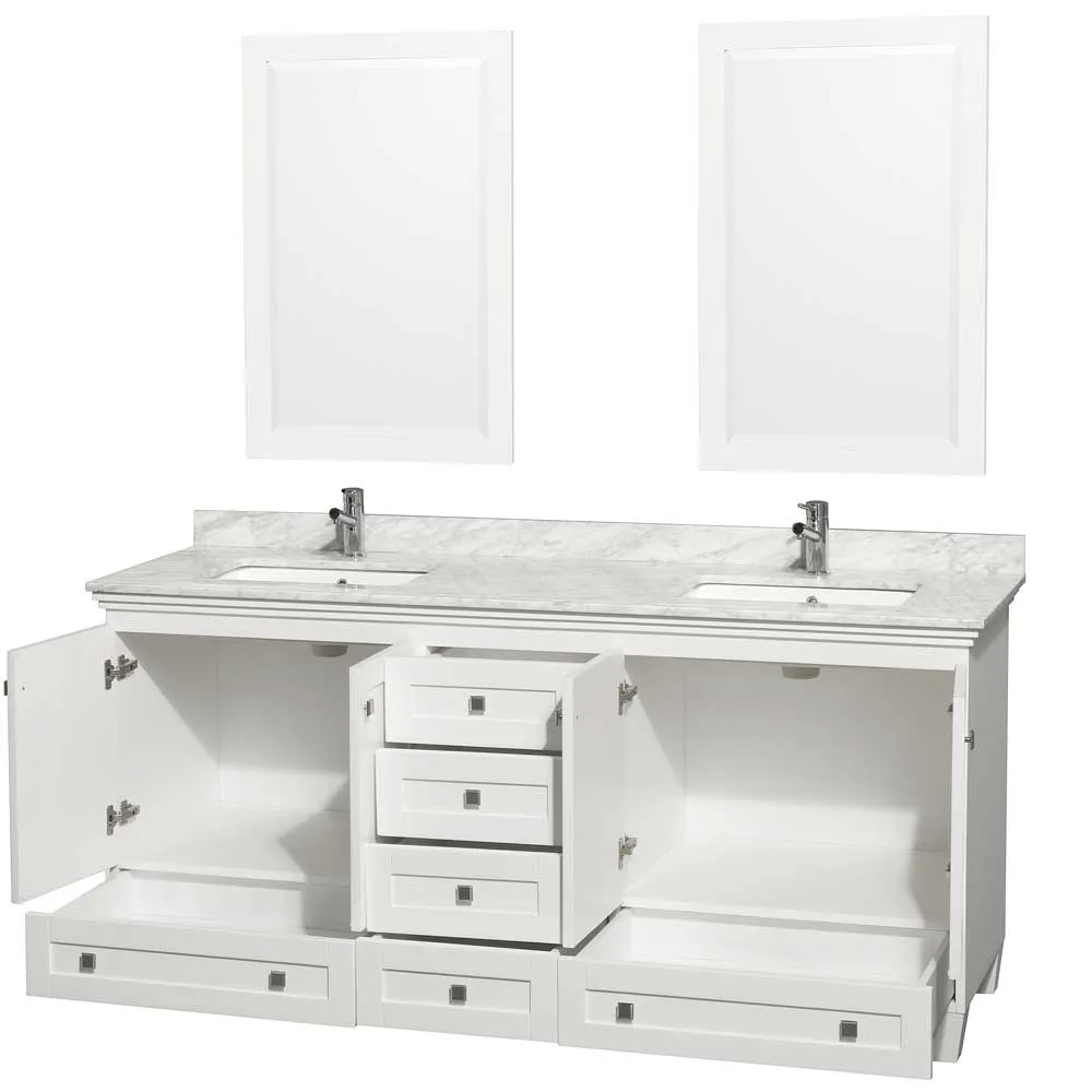 Acclaim 72 Inch Double Bathroom Vanity in White