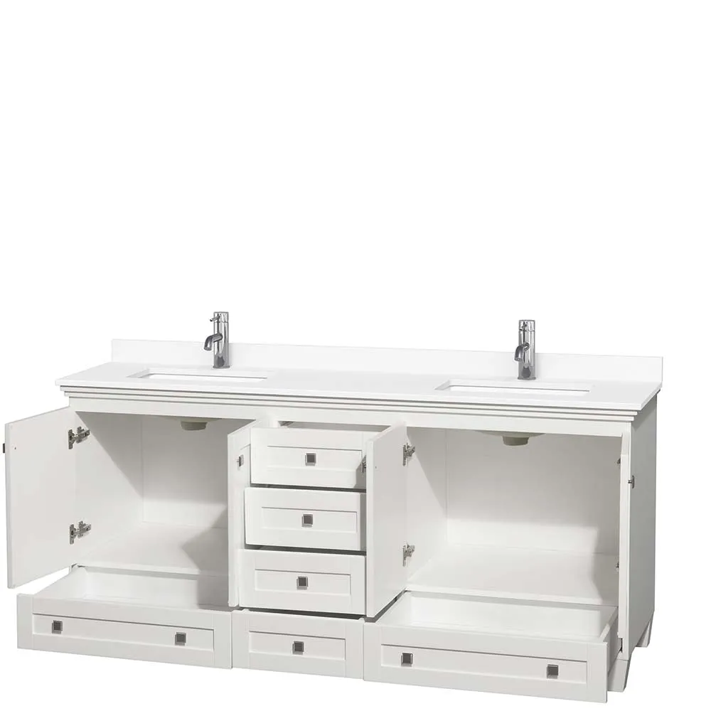 Acclaim 72 Inch Double Bathroom Vanity in White