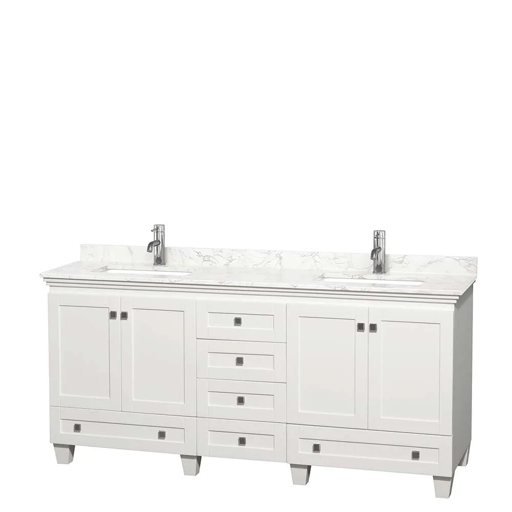 Acclaim 72 Inch Double Bathroom Vanity in White