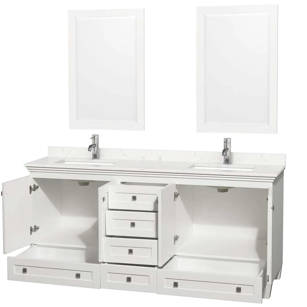 Acclaim 72 Inch Double Bathroom Vanity in White