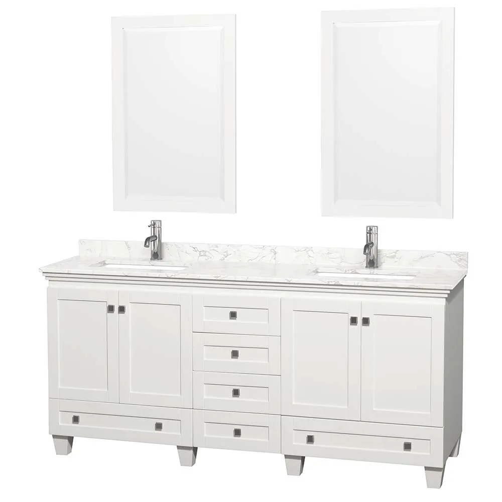 Acclaim 72 Inch Double Bathroom Vanity in White