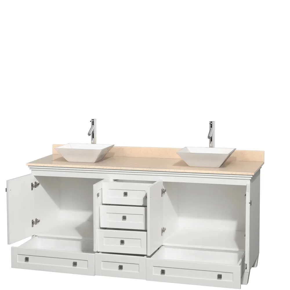 Acclaim 72 Inch Double Bathroom Vanity in White