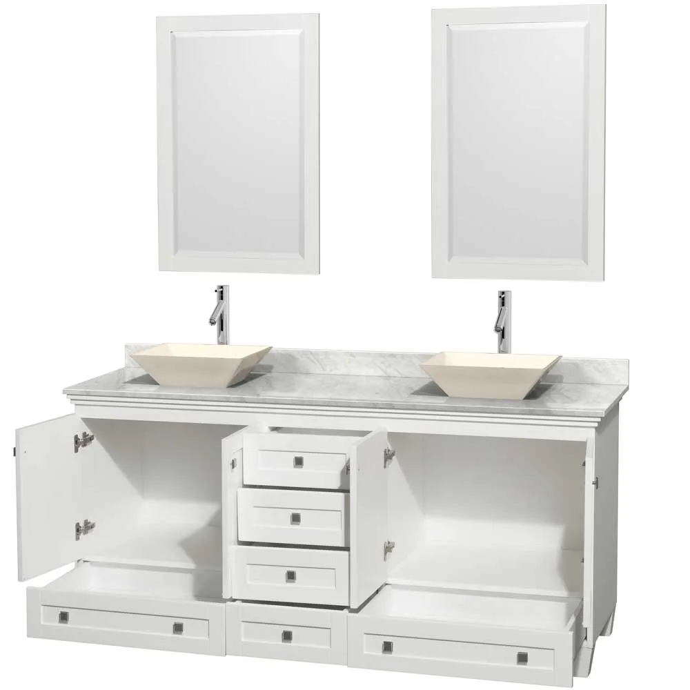 Acclaim 72 Inch Double Bathroom Vanity in White