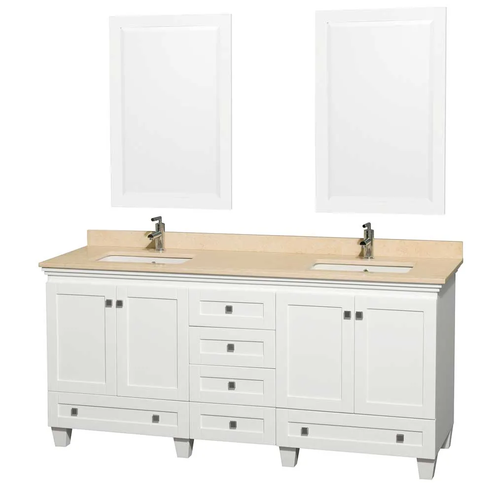 Acclaim 72 Inch Double Bathroom Vanity in White