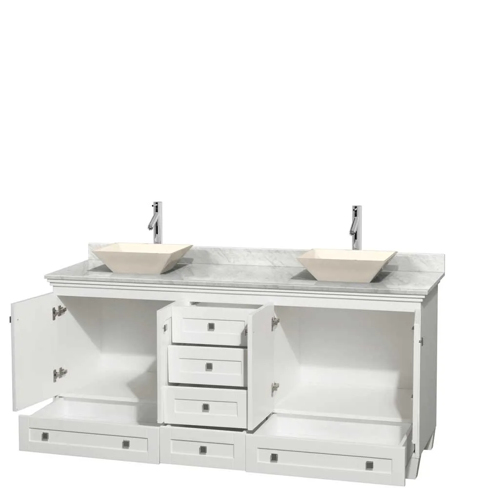 Acclaim 72 Inch Double Bathroom Vanity in White