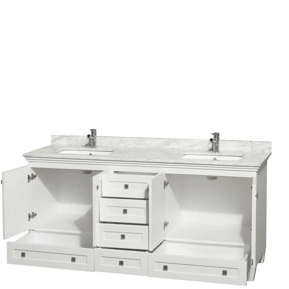 Acclaim 72 Inch Double Bathroom Vanity in White