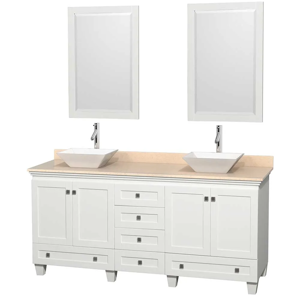 Acclaim 72 Inch Double Bathroom Vanity in White