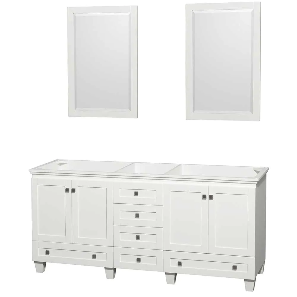 Acclaim 72 Inch Double Bathroom Vanity in White