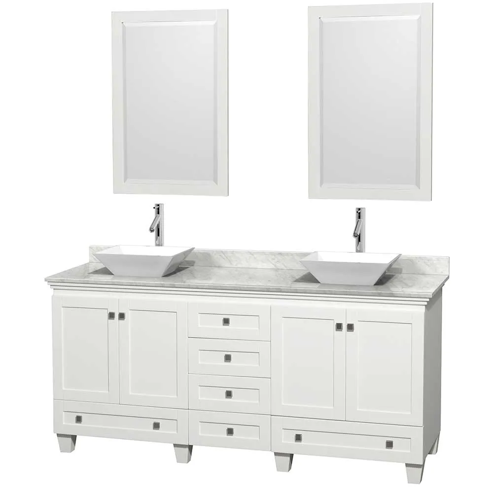 Acclaim 72 Inch Double Bathroom Vanity in White