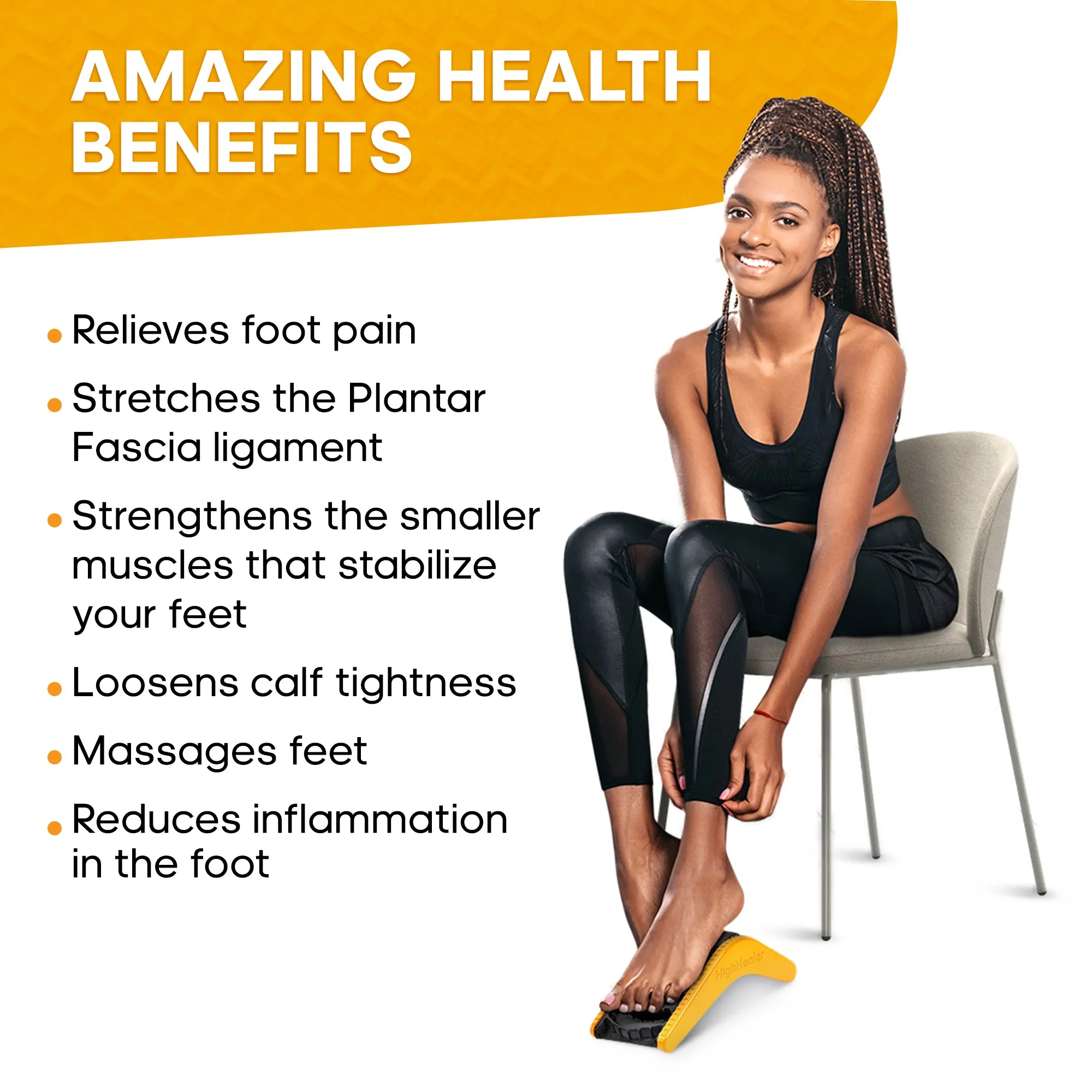 activelife - HighHealer, 5-in-1 Plantar Fasciitis Massager, Calf Stretcher, Foot Rocker and Foot Massager, Achilles Stretcher for Achilles Tendonitis Relief, Foot Roller, Developed by Podiatrist
