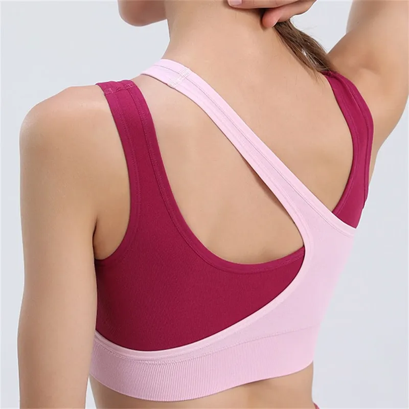 Aster Ribbed Asymmetrical One-Shoulder Sports Bra