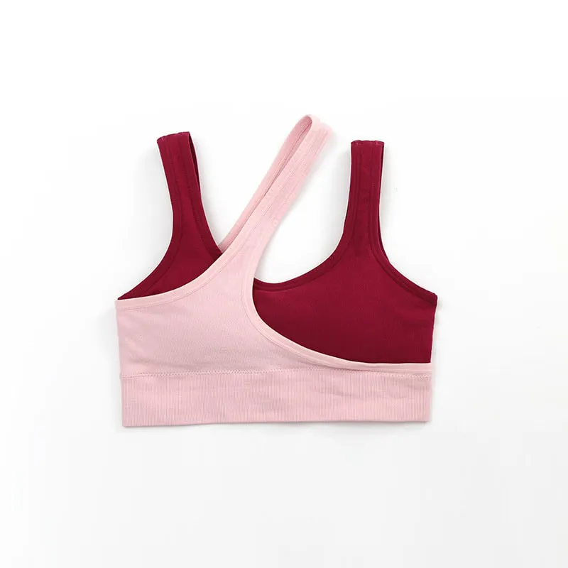 Aster Ribbed Asymmetrical One-Shoulder Sports Bra