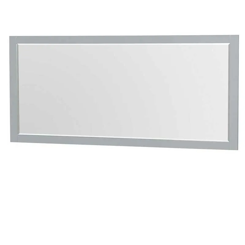 Axa 72" Single Bathroom Vanity in Dove Gray, Acrylic Resin Countertop, Integrated Sink and 70" Mirror