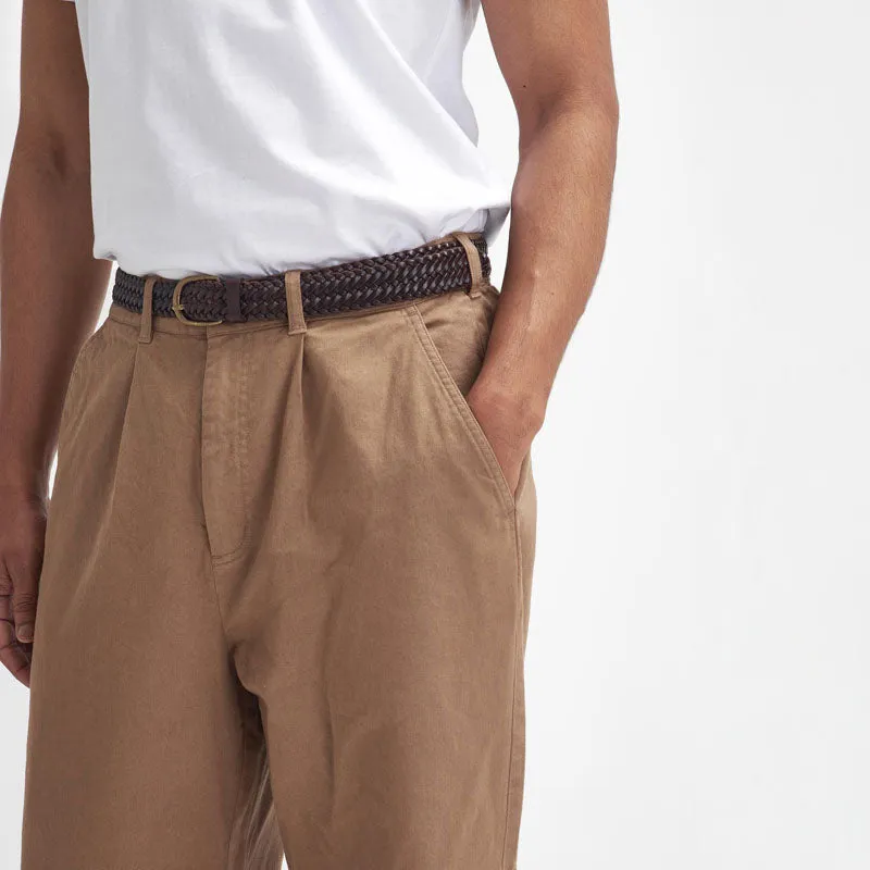 BARBOUR Washed Stretch Twill Relaxed Fit Trousers in Stone