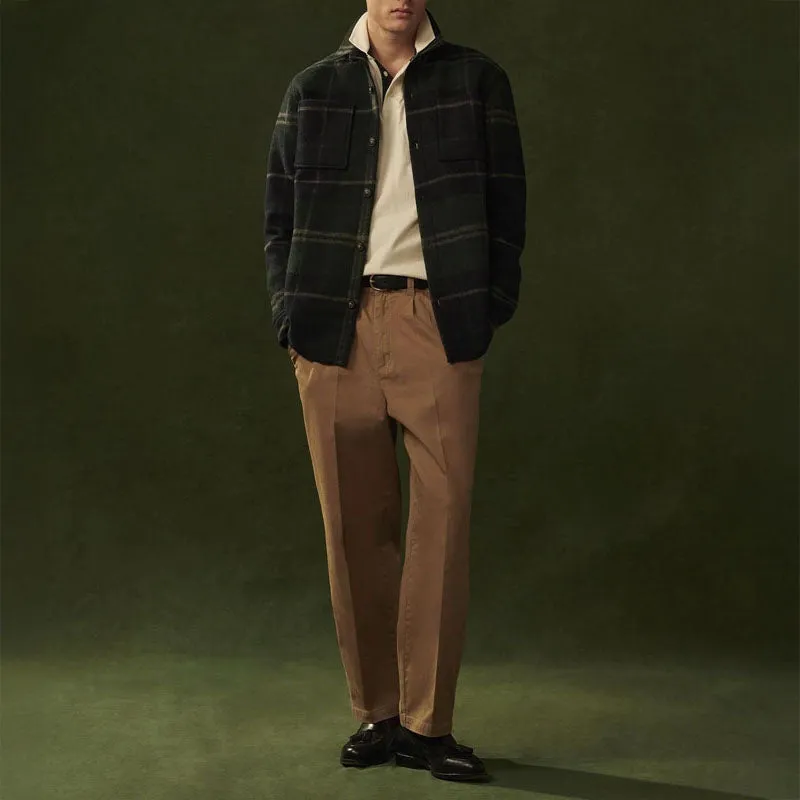 BARBOUR Washed Stretch Twill Relaxed Fit Trousers in Stone