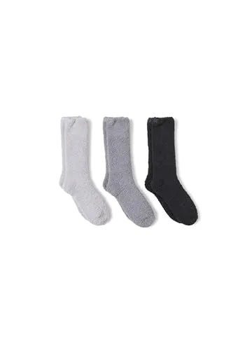 Barefoot Dreams® CozyChic® Women's 3-Pair Sock Set, Carbon Multi (Silver, Pewter, Carbon), One Size