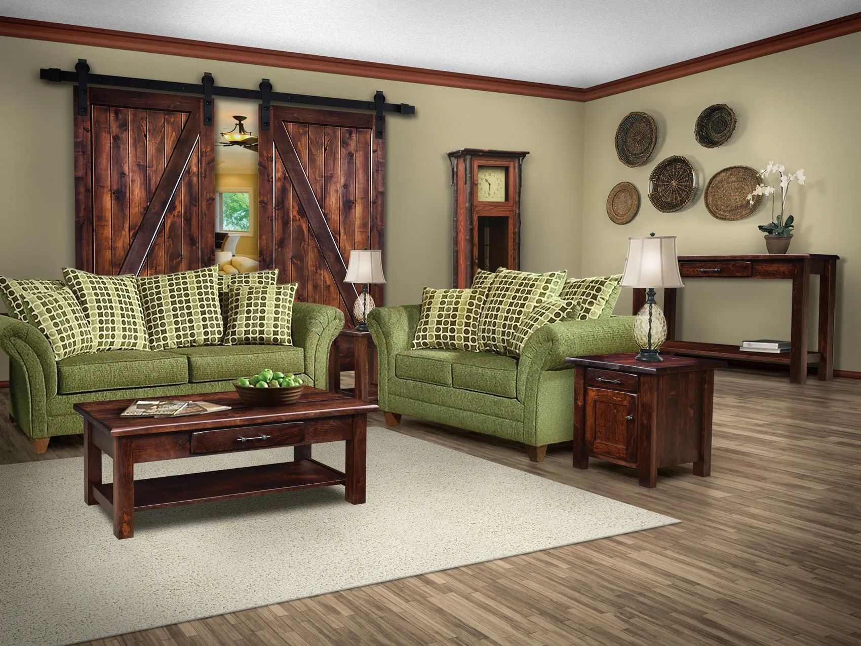 Barn Floor - Amish End Table With Cabinet