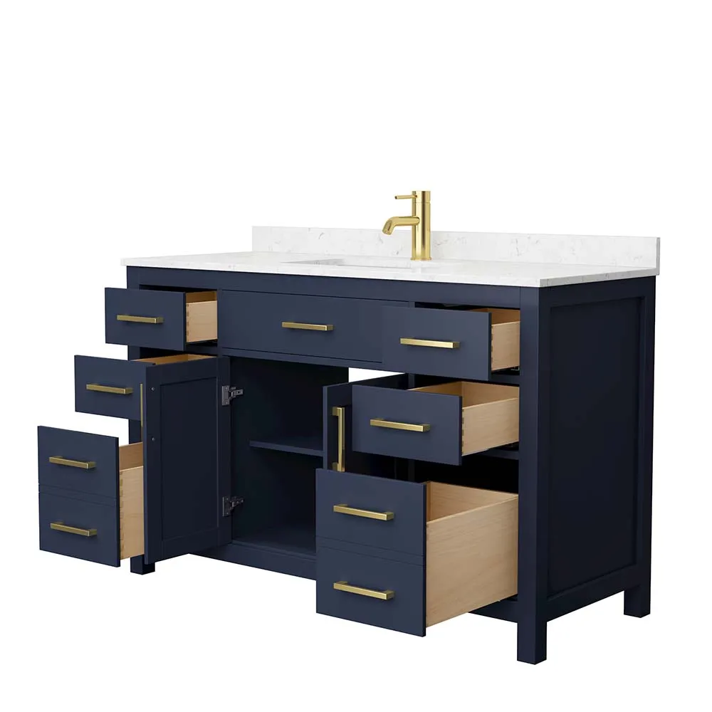 Beckett 54 Inch Single Bathroom Vanity in Dark Blue