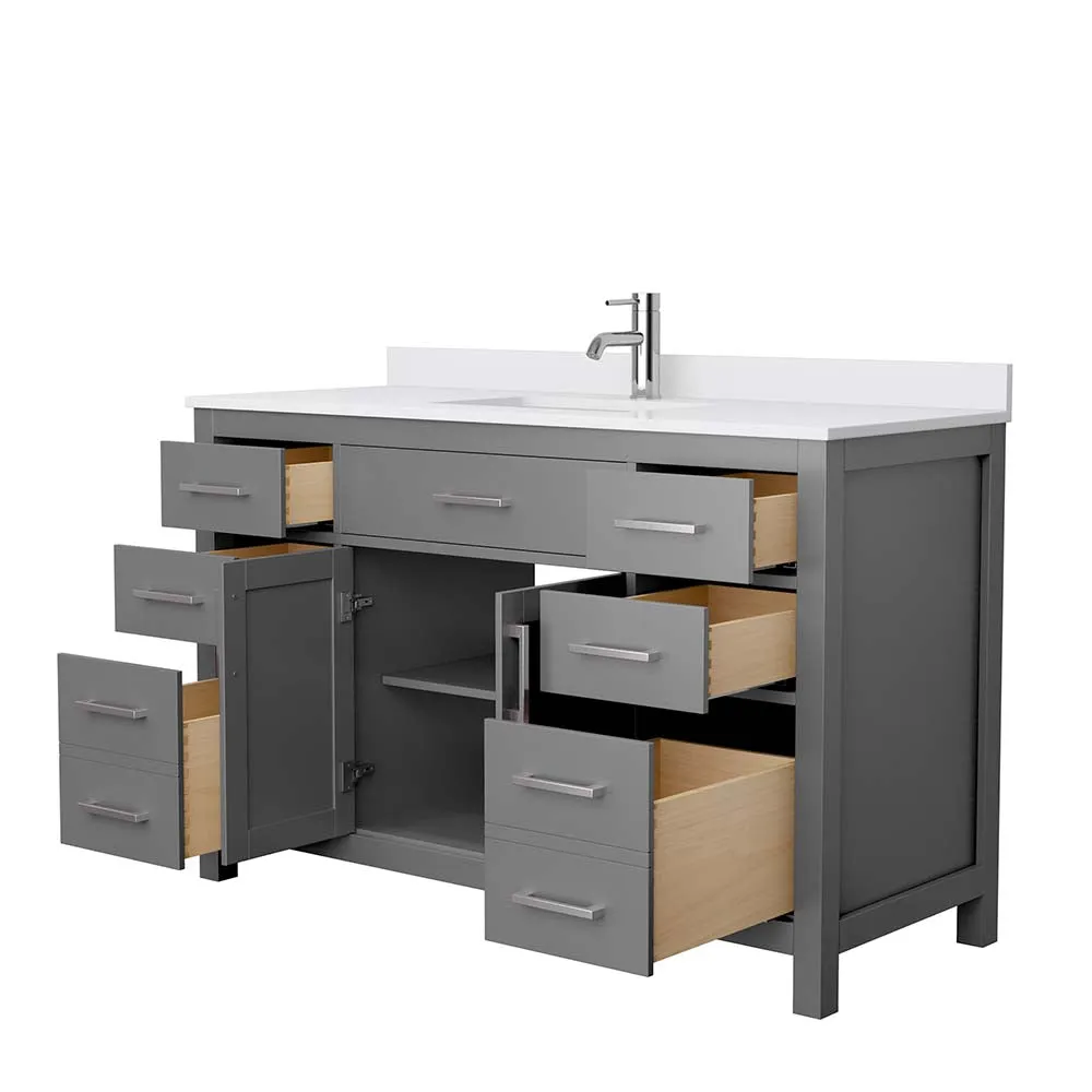 Beckett 54 Inch Single Bathroom Vanity in Dark Gray