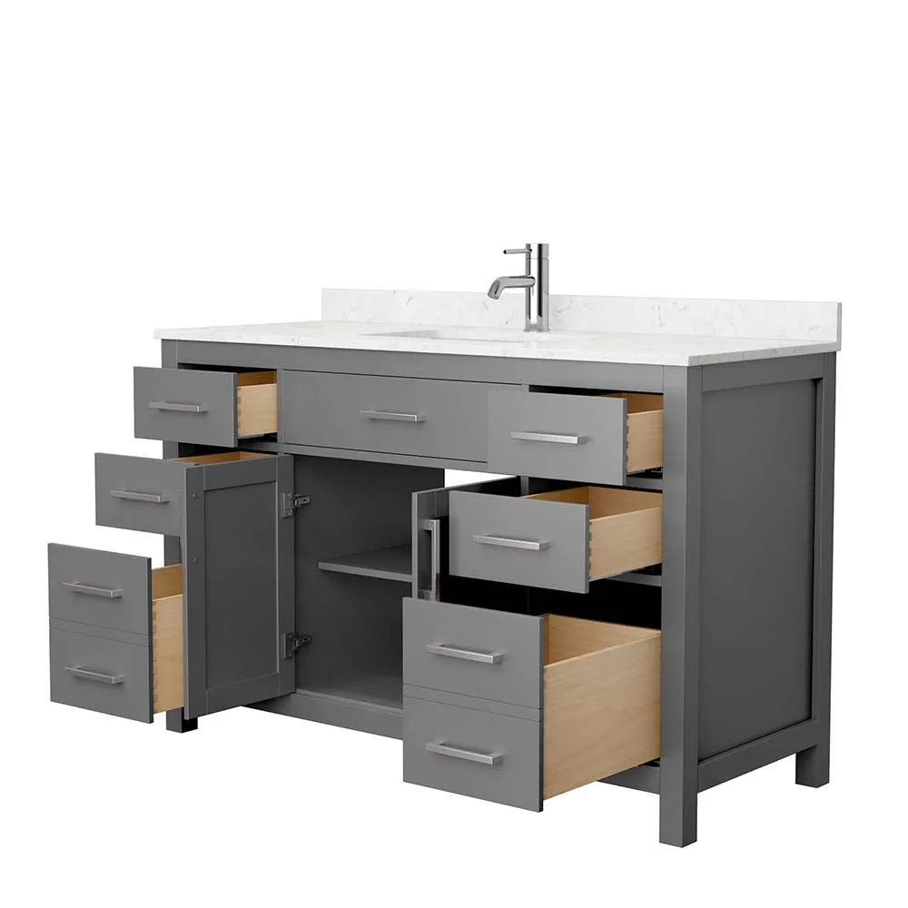 Beckett 54 Inch Single Bathroom Vanity in Dark Gray