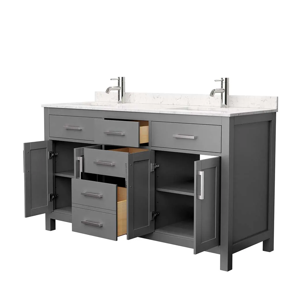 Beckett 60 Inch Double Bathroom Vanity in Dark Gray
