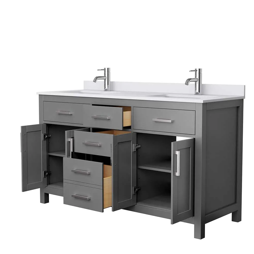 Beckett 60 Inch Double Bathroom Vanity in Dark Gray