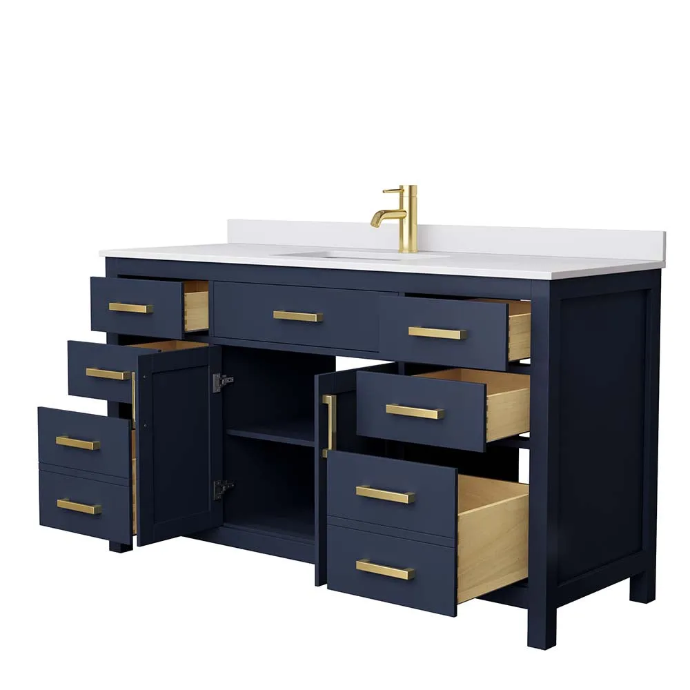 Beckett 60 Inch Single Bathroom Vanity in Dark Blue