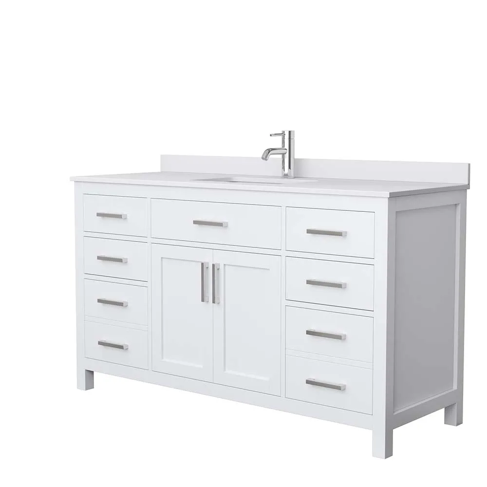 Beckett 60 Inch Single Bathroom Vanity in White