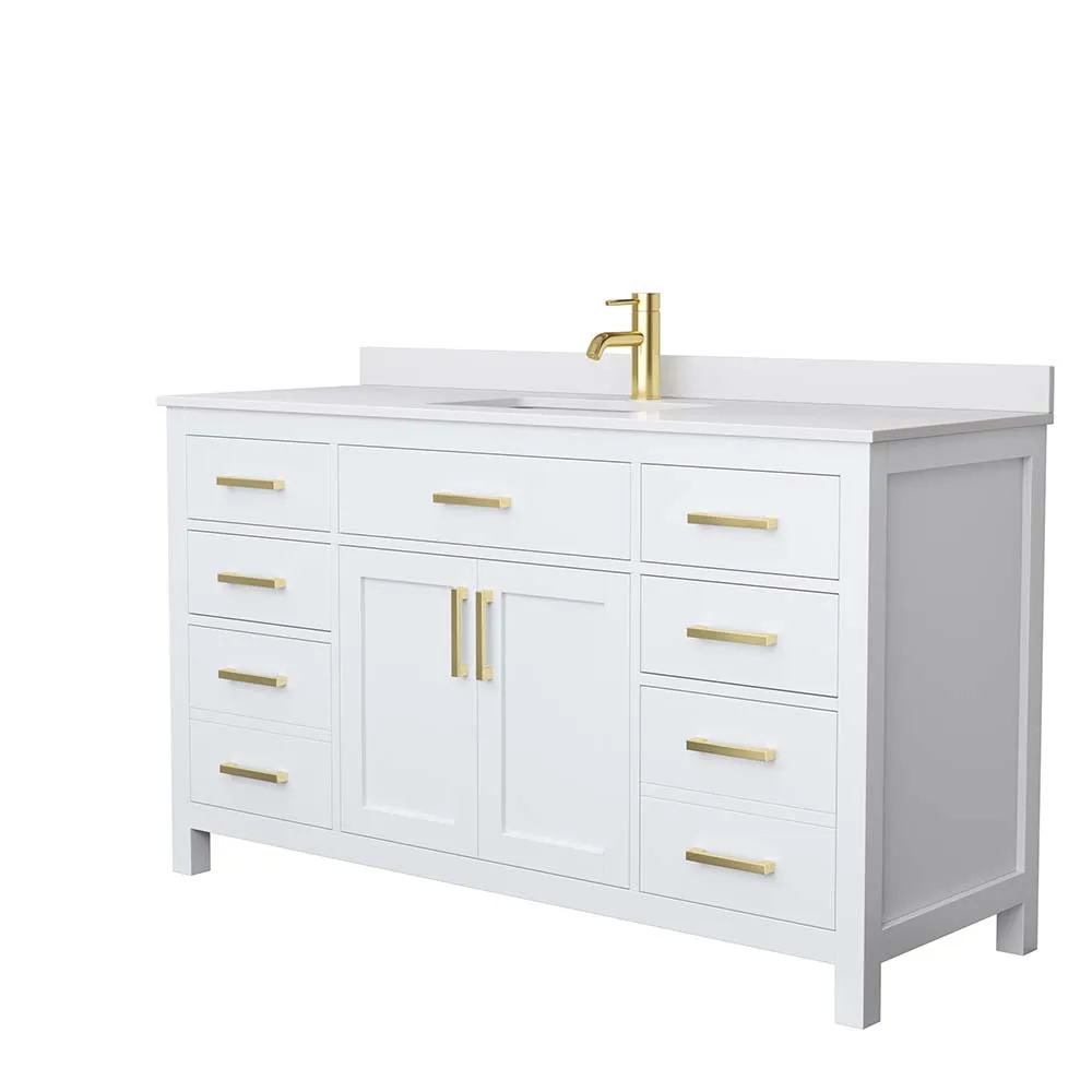 Beckett 60 Inch Single Bathroom Vanity in White