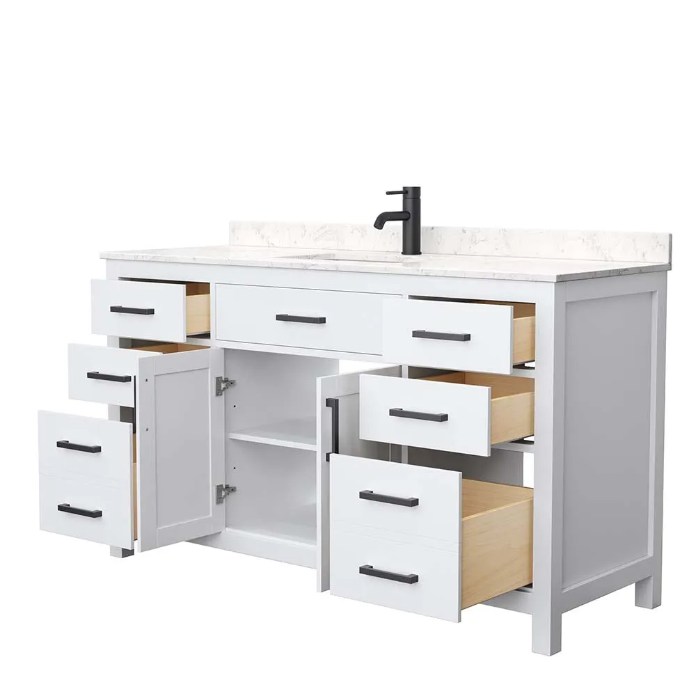 Beckett 60 Inch Single Bathroom Vanity in White