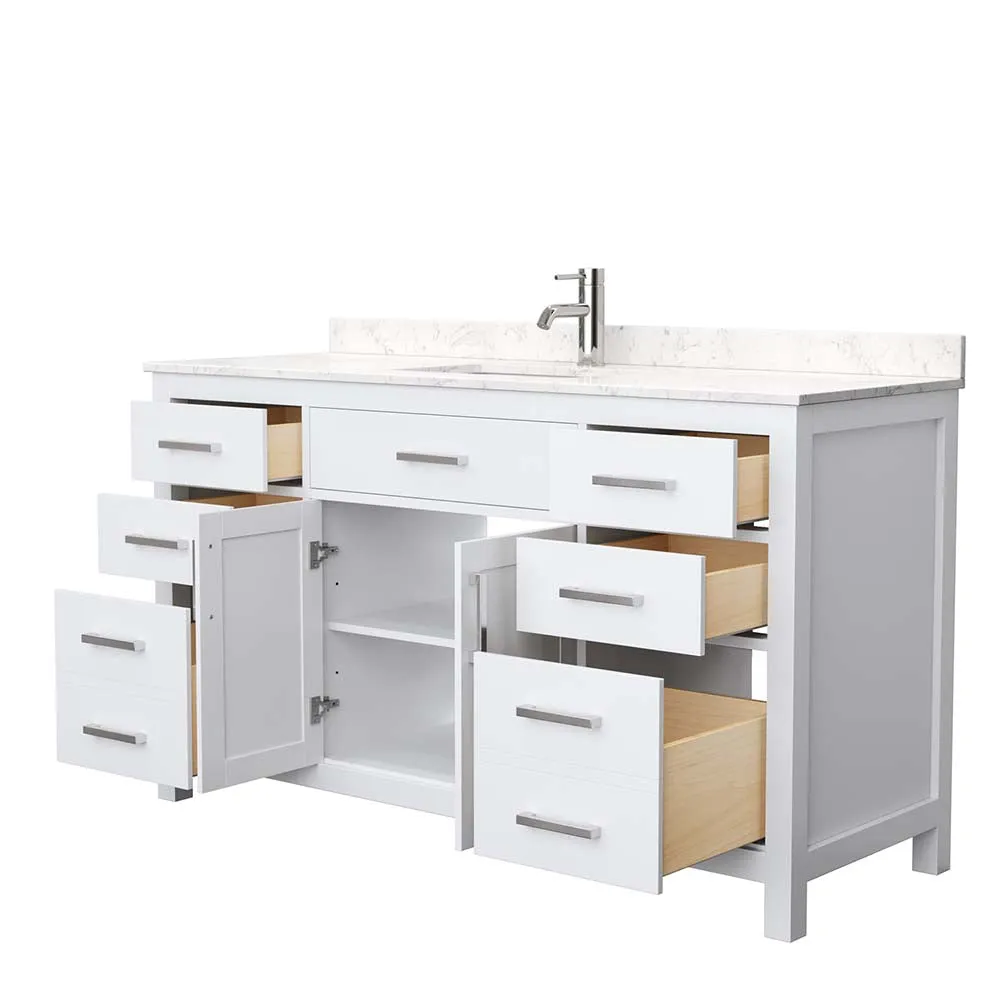 Beckett 60 Inch Single Bathroom Vanity in White