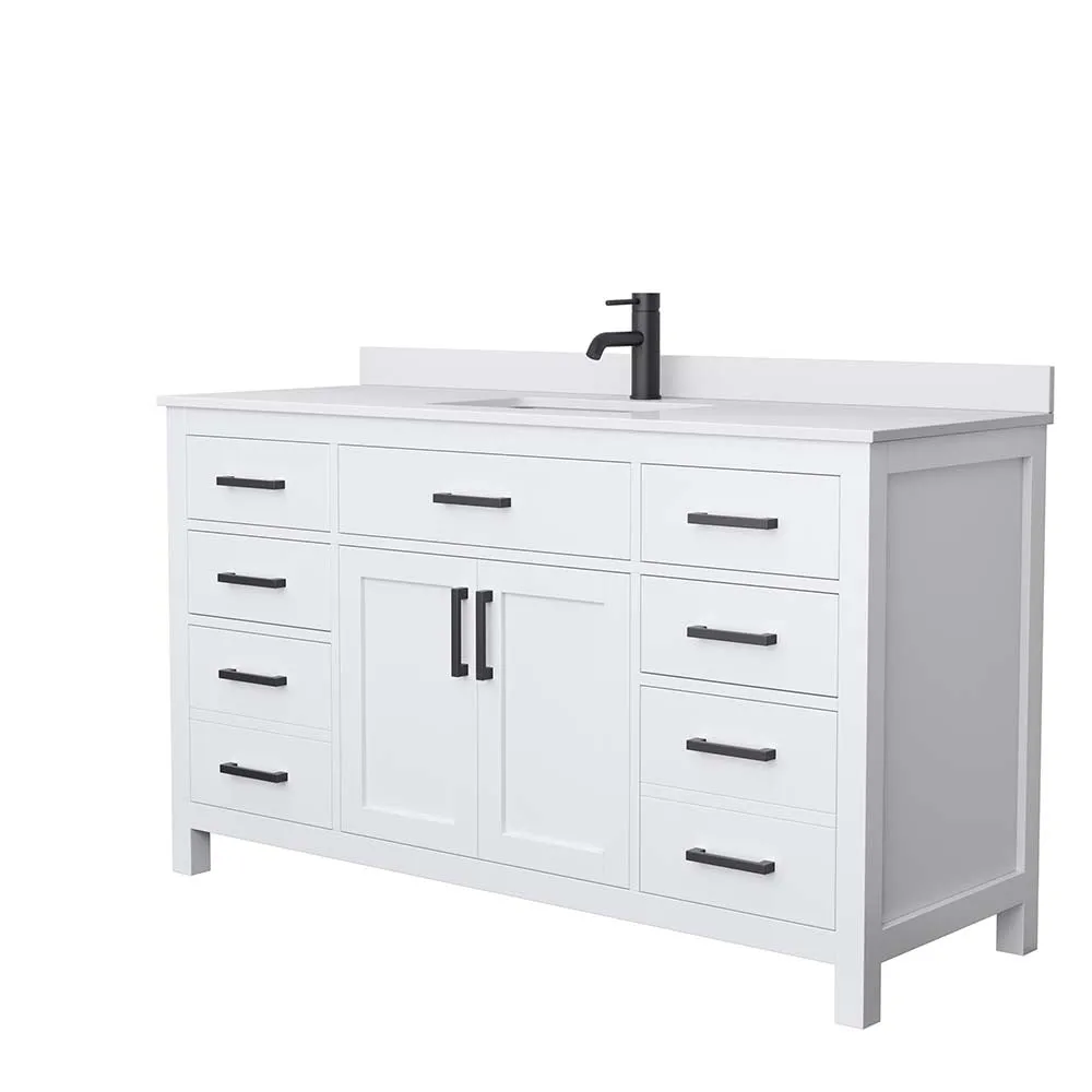 Beckett 60 Inch Single Bathroom Vanity in White