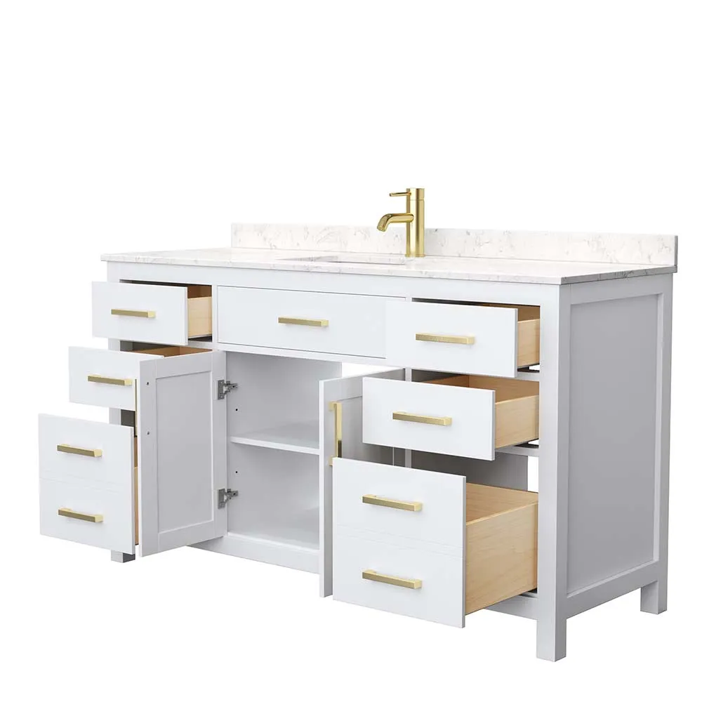 Beckett 60 Inch Single Bathroom Vanity in White
