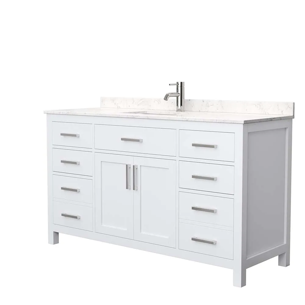 Beckett 60 Inch Single Bathroom Vanity in White