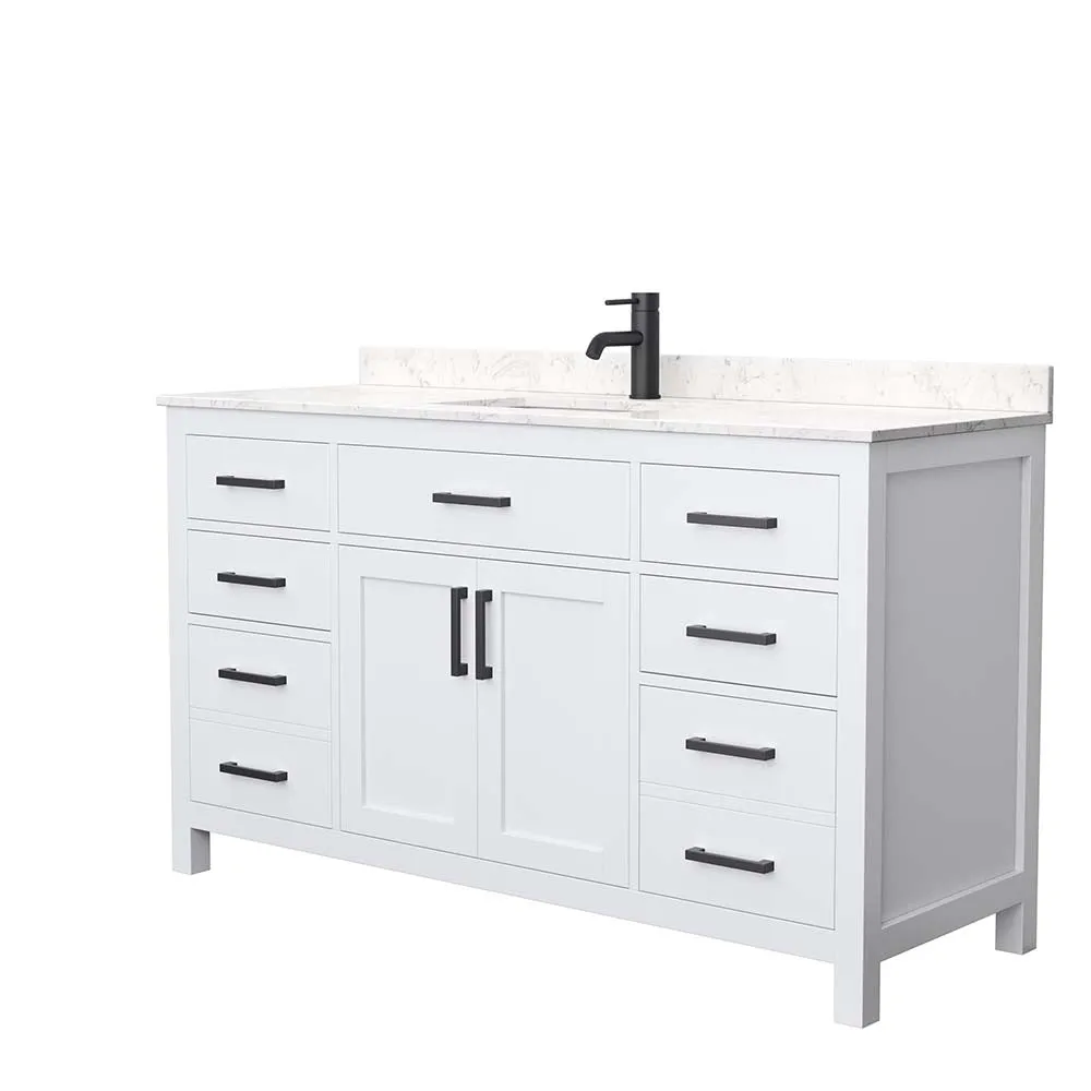 Beckett 60 Inch Single Bathroom Vanity in White